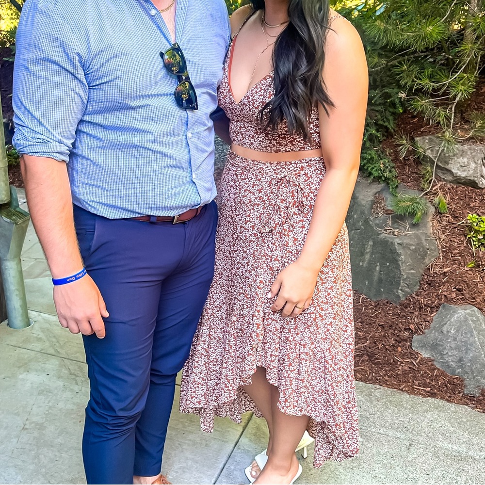 Lulu's Floral Brown Dress